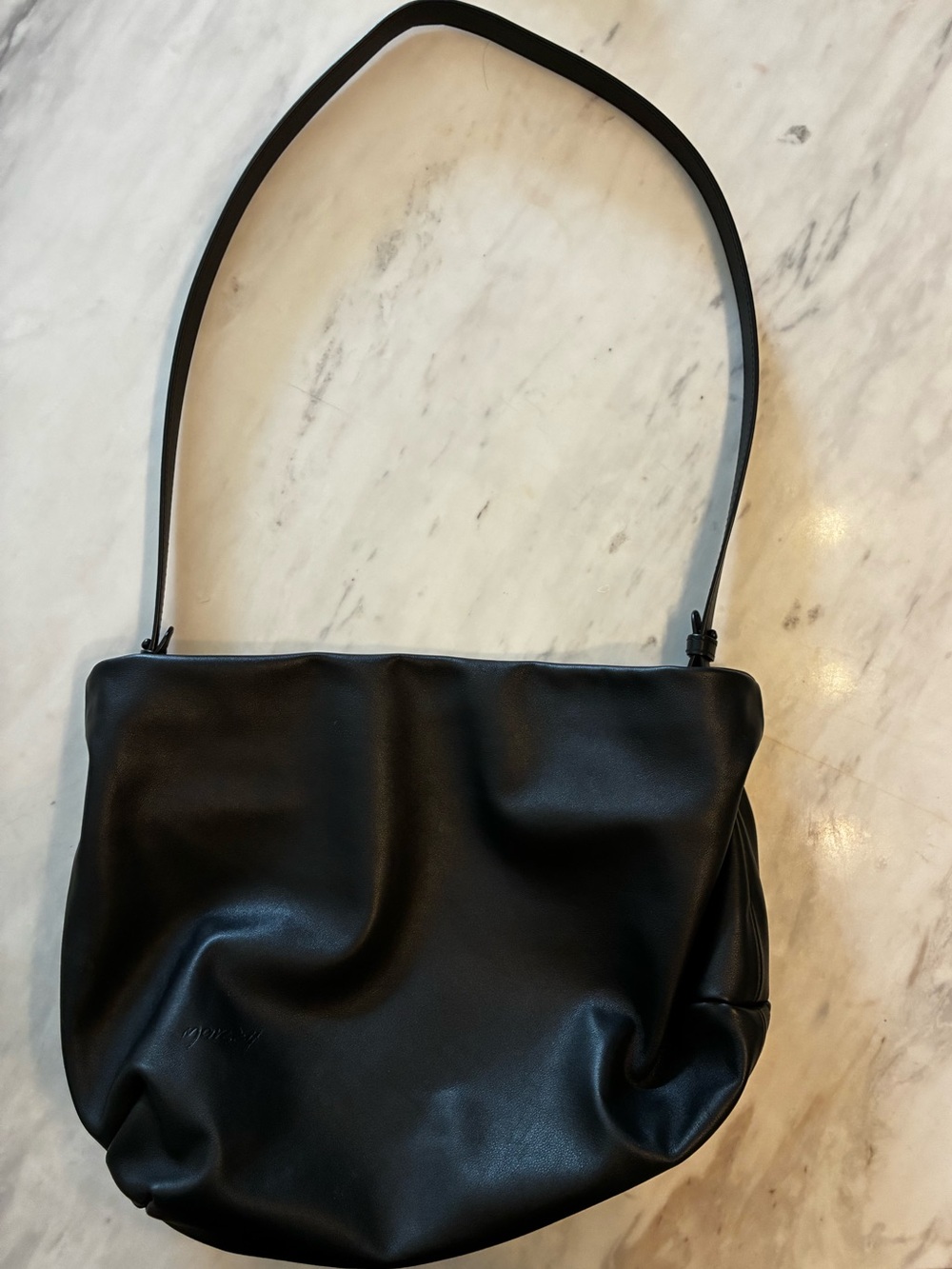 Marsell Fanta Black Leather slouch Crossbody Bag